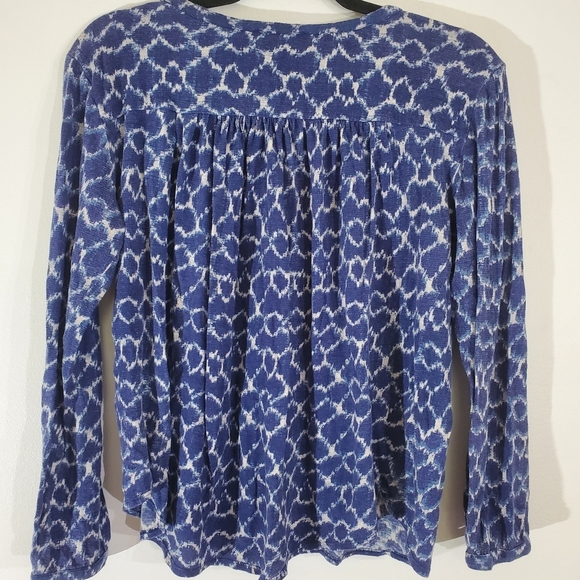 Lucky Brand Embroidered Blouse Top Cotton Red White & Blue Size LARGE - Picture 2 of 5